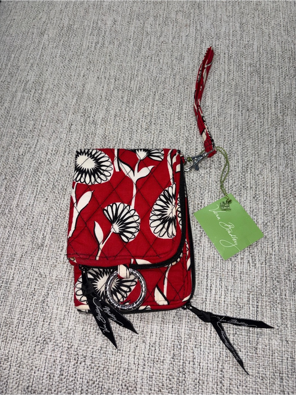 Vera Bradley Red Floral Quilted Wristlet